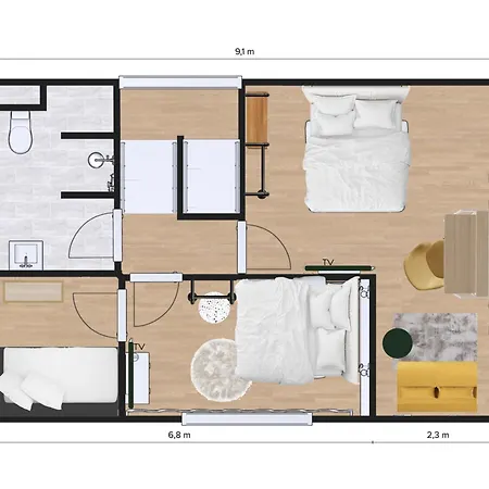 別荘 Xzllenz - 4 Schlafzimmer, Zentral, Parken, U-bahn, 2 Baeder, 4 Smart-tv, Optional Einzelbett