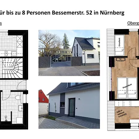 Xzllenz - 4 Schlafzimmer, Zentral, Parken, U-bahn, 2 Baeder, 4 Smart-tv, Optional Einzelbett 뉘른베르크